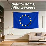 SHATCHI European Union Flag 5ft x 3ft Polyester with Brass Eyelets view 7