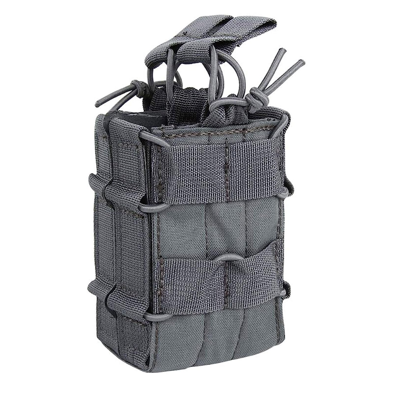 EXCELLENT ELITE SPANKER Tactical M4 Mag Pouch Molle Single/Double Mag Pouch for M4 M14 M16 AR15 G36 Magazine(Double,Grey)