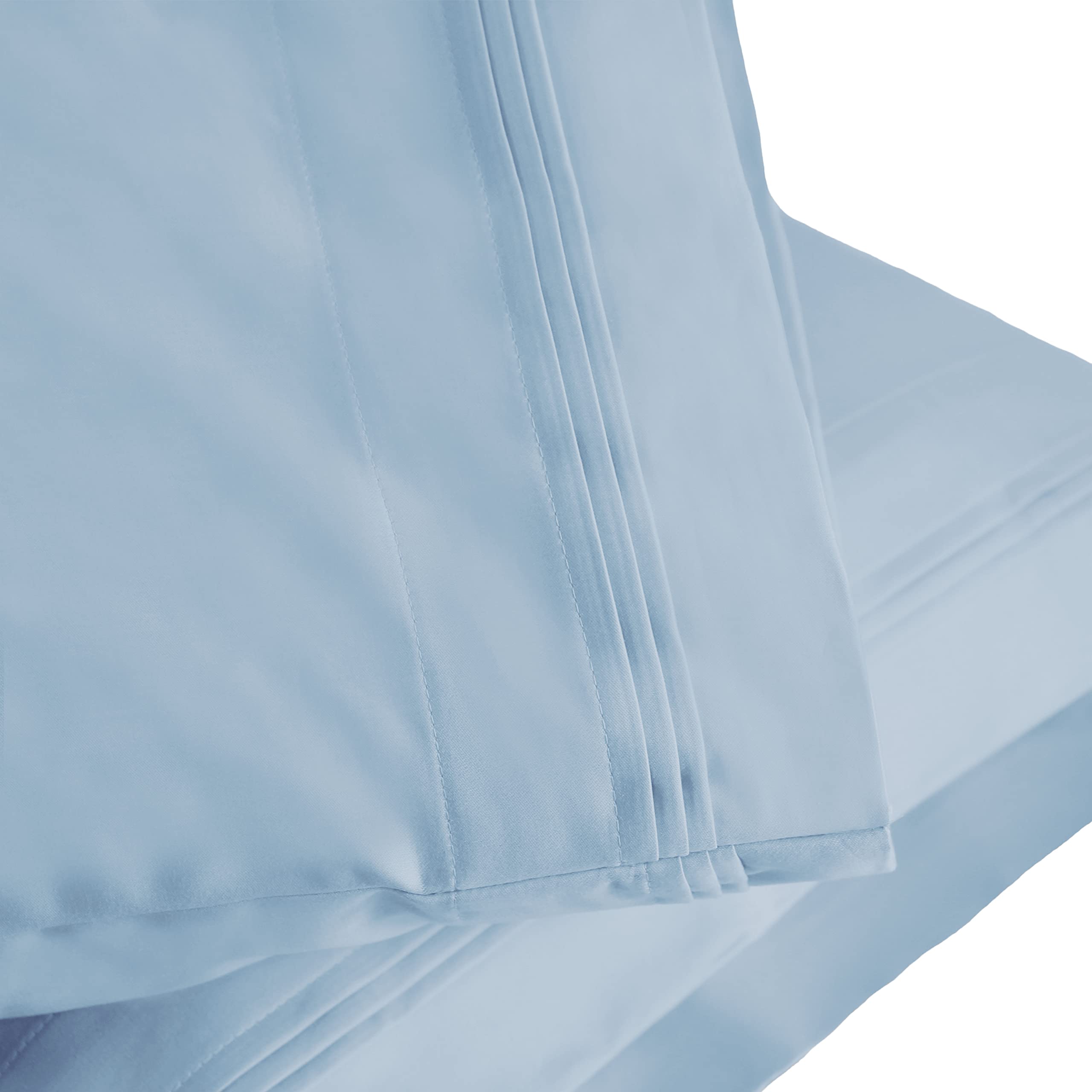 Superior 1000 Thread Count Long-Staple Combed Cotton, Single Ply, Standard 2-Piece Pillowcase Set, Solid, Light Blue