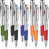10 Pieces LED Light Up Pens 5 Colors 1.0 Black Ink Pens with Flashlight Ball Point Pens Twist Pens for Girls Boys Students Wr