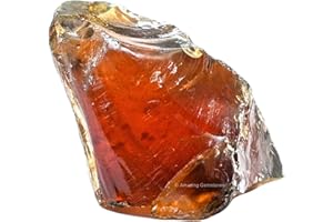 AMAZING GEMSTONE Amber Raw Crystals and Healing Stones, Natural Rocks for Tumbling and DIY Raw Stones and Crystals (1 Piece)
