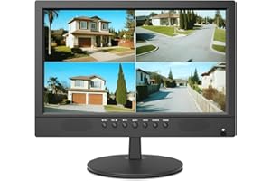 Jexiop 16inch Security Monitor,Wall-Mounted Monitors Supports USB/Full Format Video Playback,CCTV Monitors with AV/HDMI Input/VGA/BNC,Built-in Speaker,Remote Control