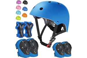 HOCIECE Kids Bike Helmet Set Adjustable Helmet for Ages 3-15 Kids Toddler Boys Girls Youth, Multi-Sport Bicycle Skateboarding Football Rollerskating Scooter Rollerblade Balance Bike Helmets