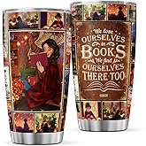 CUBICER Books Coffee Tumbler 20 Oz For Women Teens Girls Bookworms Reading Lovers Double Walled Stainless Steel Travel Mug Inspiration Birthday Gifts Holiday Party Drinking Glass