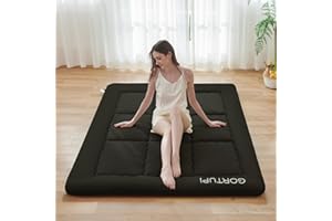 GORTUPI Japanese Floor Mattress,Futon Mattress 3" Black Thicken 100% High Density Comfortable Foam,Foldable Tatami Mat Sleeping Pad,Portable Floor Mattress Sleeping Pad for Adults,Twin Size 39"x 80"