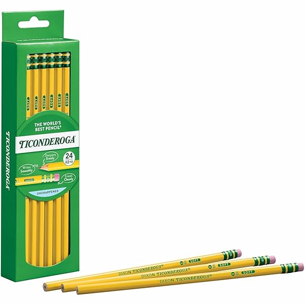 TICONDEROGA® PENCILS, #2 LEAD, MEDIUM SOFT, PACK OF 24