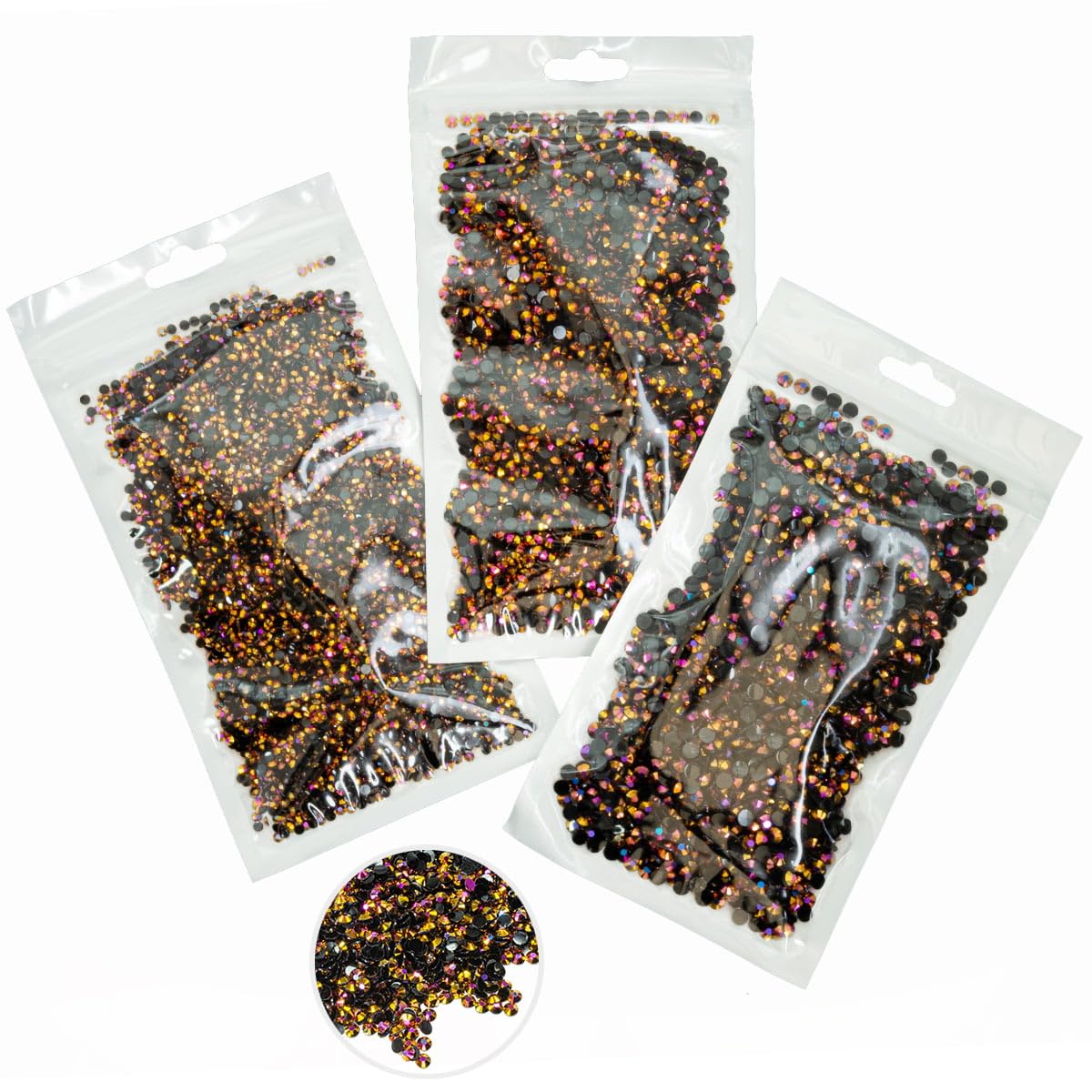 16000PCS Golden Rose AB Resin Rhinestones for