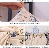 Teynewer 1-Piece Fit Stretch Sofa Cover Butterfly Pattern 2-Seater view 4