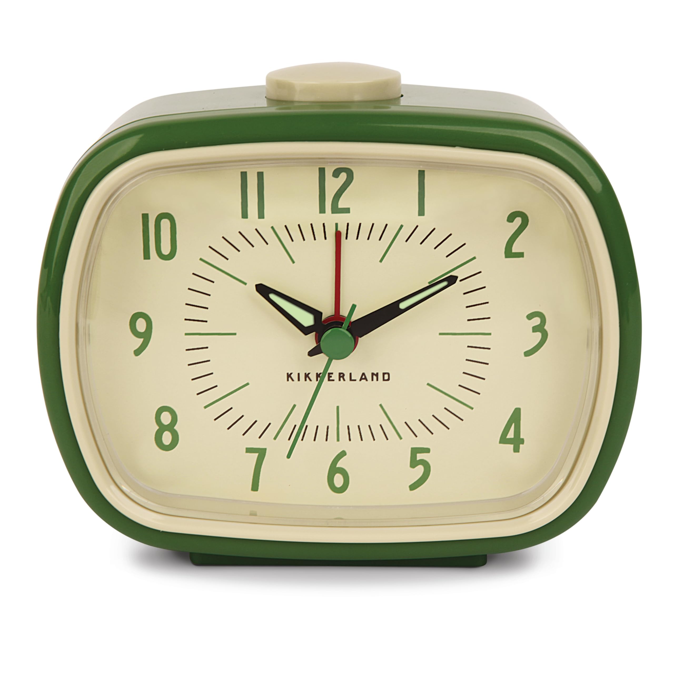 Kikkerland Retro Alarm Clock, Green, ABS, AC08-G