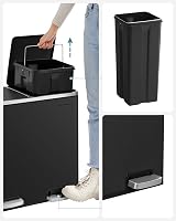 SONGMICS Dual Rubbish Bin 2-Compartment 24 L Each with Soft Close Lids view 3