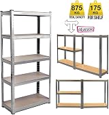 Feidak 150x70x30cm 5-Tier Garage Shelving Unit Heavy Duty Steel MDF Boltless view 3