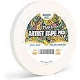 TSSART White Artist Tape Pro - Low Tack Masking Artists Tape for Drafting Art Watercolor Painting and All Paper Media - Acid Free 1/2inch Wide 180FT Long