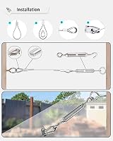 JIZZU 30M 66PCS Garden Wire Kit 304 Stainless Steel PVC Coated 2mm Turnbuckle view 4