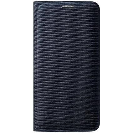 Samsung Flip Wallet Schutzhülle (mit Kreditkartenfach, geeignet für Galaxy S6 Edge) schwarz(Fabric)