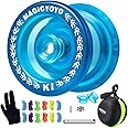 MAGICYOYO K1 Yoyo Responsive Ball Bearing Yoyo for Beginner Kids, Plastic ABS Yoyo with Yoyo Glove, Yoyo Storage Bag,12 Replacement Yoyo Strings (Crystal Blue)