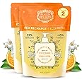 Panier des Sens - Liquid Hand Soap Refills – Orange Blossom Foaming Hand Soap Refill – French Coconut Oil Moisturizing Hand Wash - Kitchen & Bathroom Hand Wash- Soft Soap Refill 96% Natural - 34 Floz