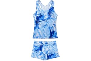 JerrisApparel Little Girls' Summer Two Piece Boyshort Tankini Kids Swimsuit