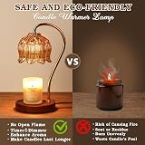 Funistree Dimmable Candle Warmer Lamp with Timer Amber Glass Jar Candle Warmer view 3