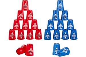 Aivalas Stack Cups, 24pcs Sports Stacking Cup Set Classic Stack Training Game Toys for Boys Girls Kids Stacking Cups (Blue & Red), Gift for Halloween Christmas