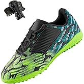 PATPAT Boys Girls Turf Indoor Soccer Shoes Lace Up Football Cleats for Little Big Kids