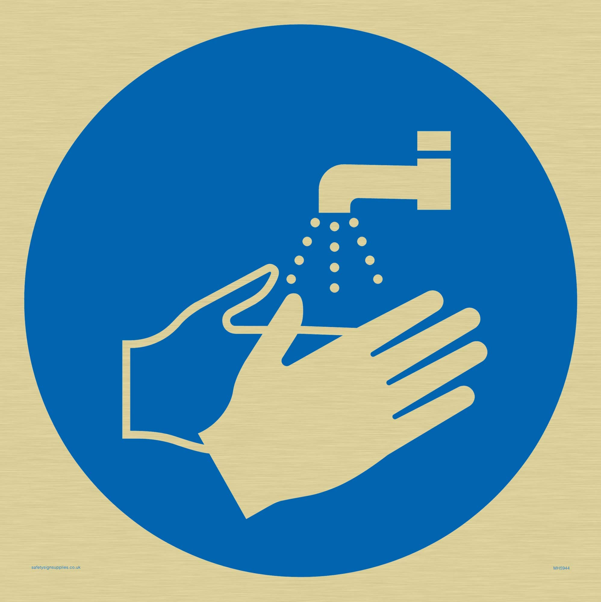 Hand wash symbol sign - Plastic Semi-rigid Gold