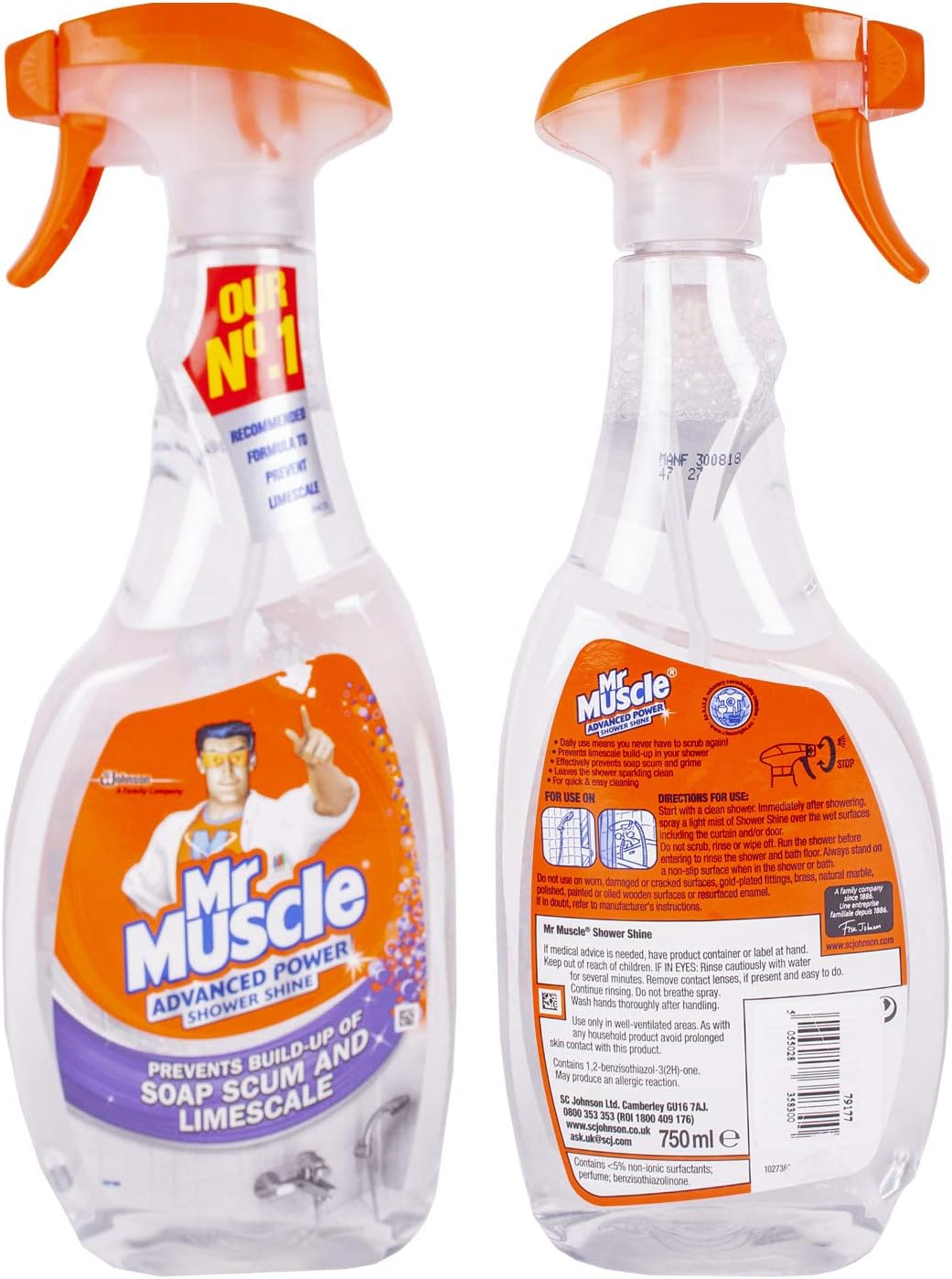 Mr Muscle Advanced Bathroom Shower Shine Prevent Soap Scum & Limescale