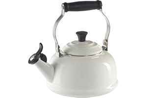 Le Creuset Enamel On Steel Whistling Tea Kettle, 1.7 qt., White