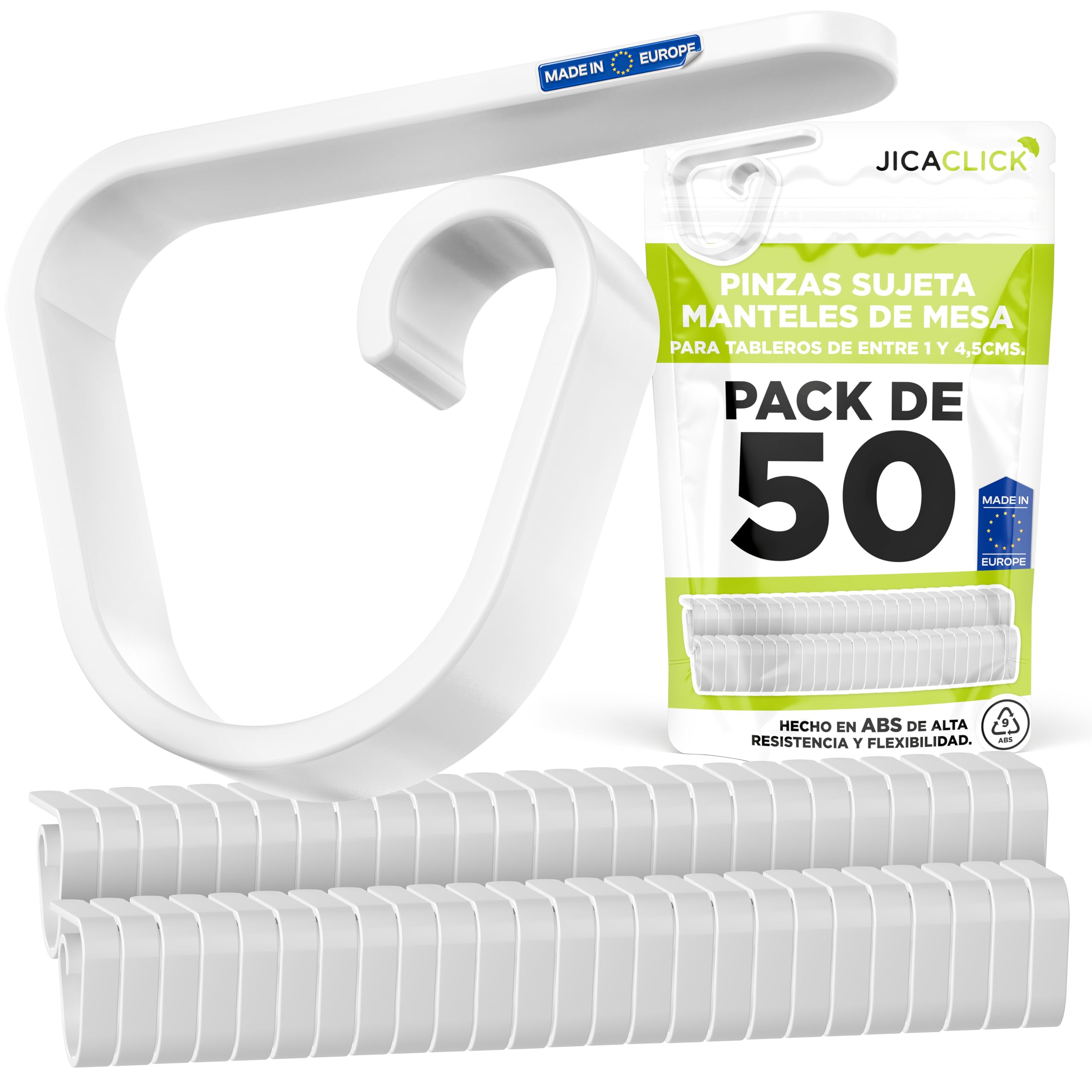 PACK 50 Tongs Holder Table Cloths Indoor and Outdoor Table Cloths Tongs Holder Table Cloths Between 1-4.5 cm Thick, Table Cloths Holders, Table Cloth Tongs