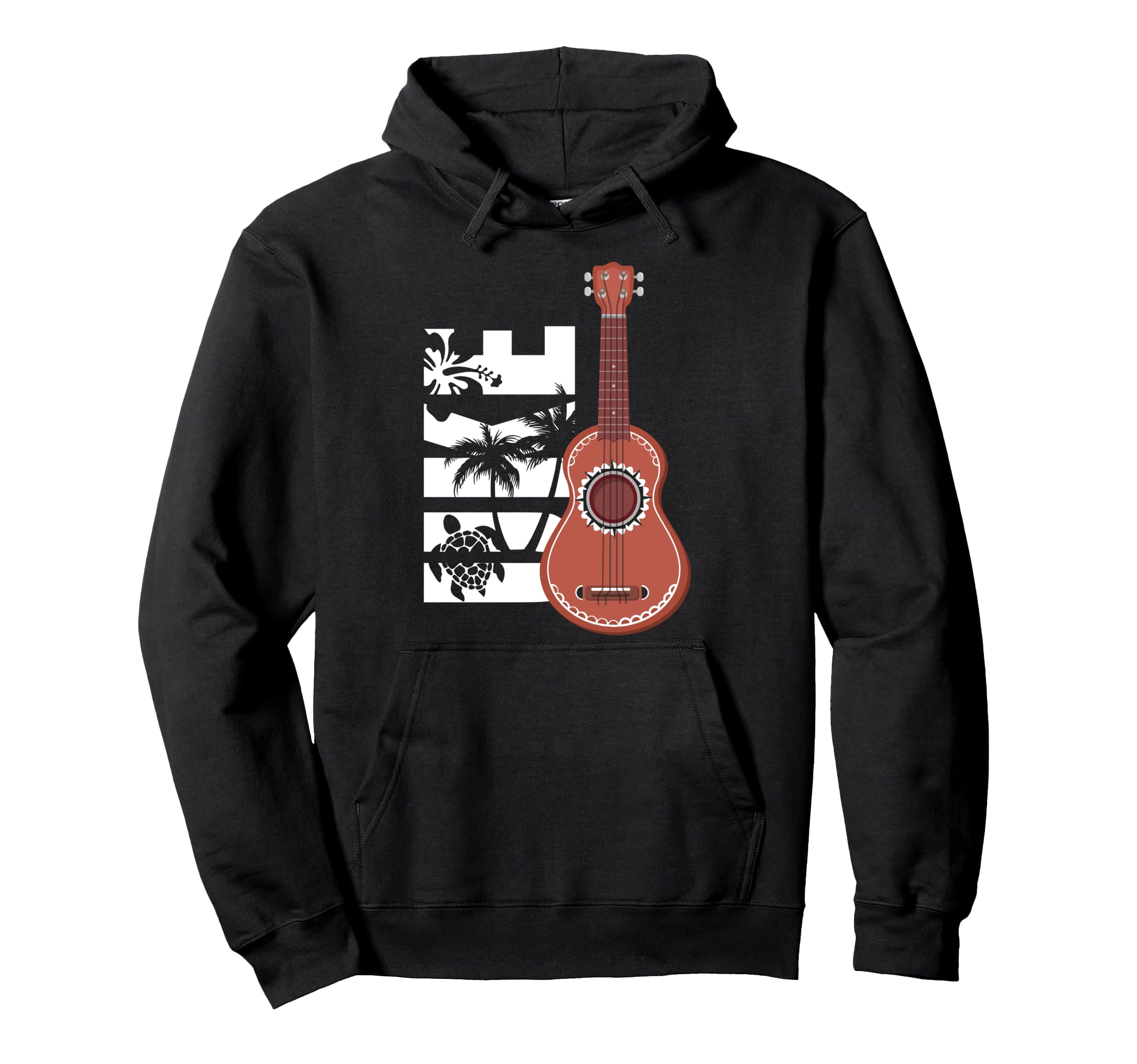 Ukulele Hawaiian Hawaii Acoustic Guitar Aloha Uke Musician Pullover Hoodie