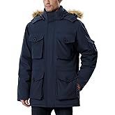 UIQUR Men's Winter Coats Waterproof Winter Jackets Warm Insulated Thicken Long Down Jacket with Hood