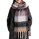 Lainlight Warm Scarf for Women Winter Cold Weather Chunky Oversized Scarf Long Blanket Plaid Scarves