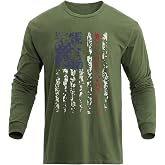 H HYFOL Men's Graphic T-Shirts USA Flag Cotton Long Sleeve American Patriotic Crewneck Regular Tee Shirts