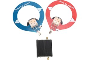 Jectse Donut Antenna, Blue SW 4MHz to 24MHz Red AM MW 500kHz to 2000kHz Loop Antenna with Wide Frequency Range, for Indoor Ra