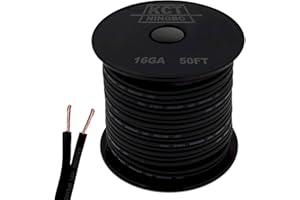 KCT 16AWG Gauge Speaker Cable Speaker Wire Black 50FT