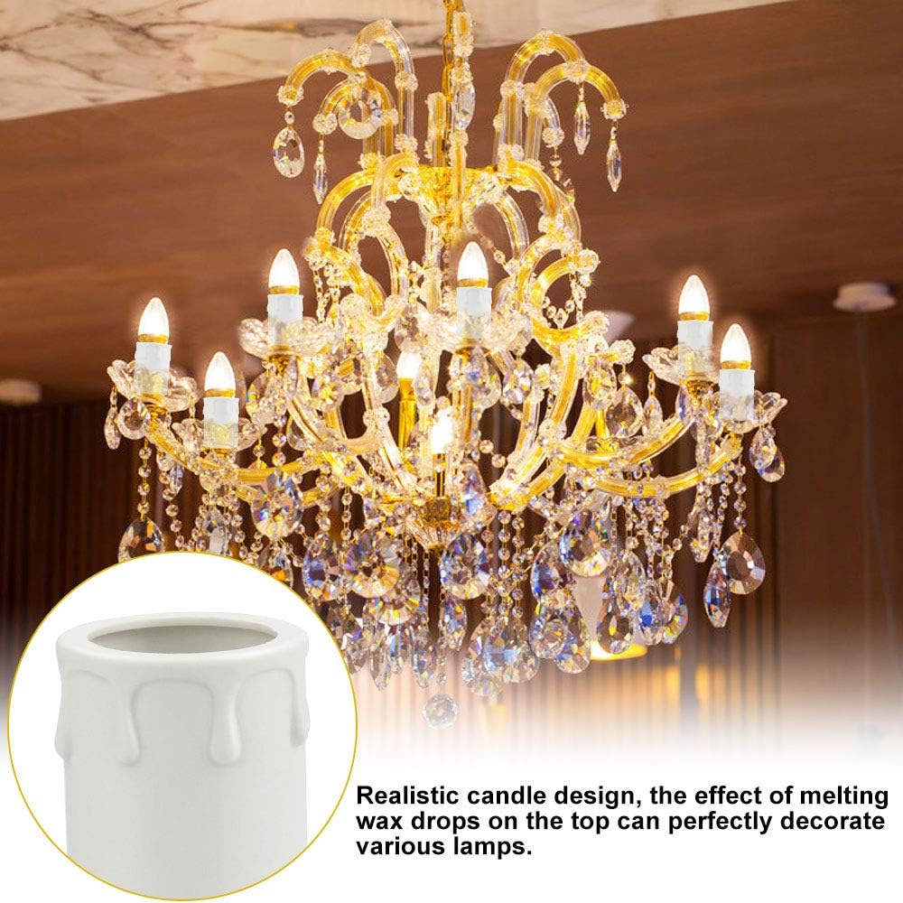 EMAGEREN 8 Pack Candle Drip Sleeves 43 * 60mm Candle Socket Covers Chandelier Candle Sleeves Plastic Covers Tubes Candelabra Base for Most Chandeliers Wall Light and Christmas Decoration - Image 4