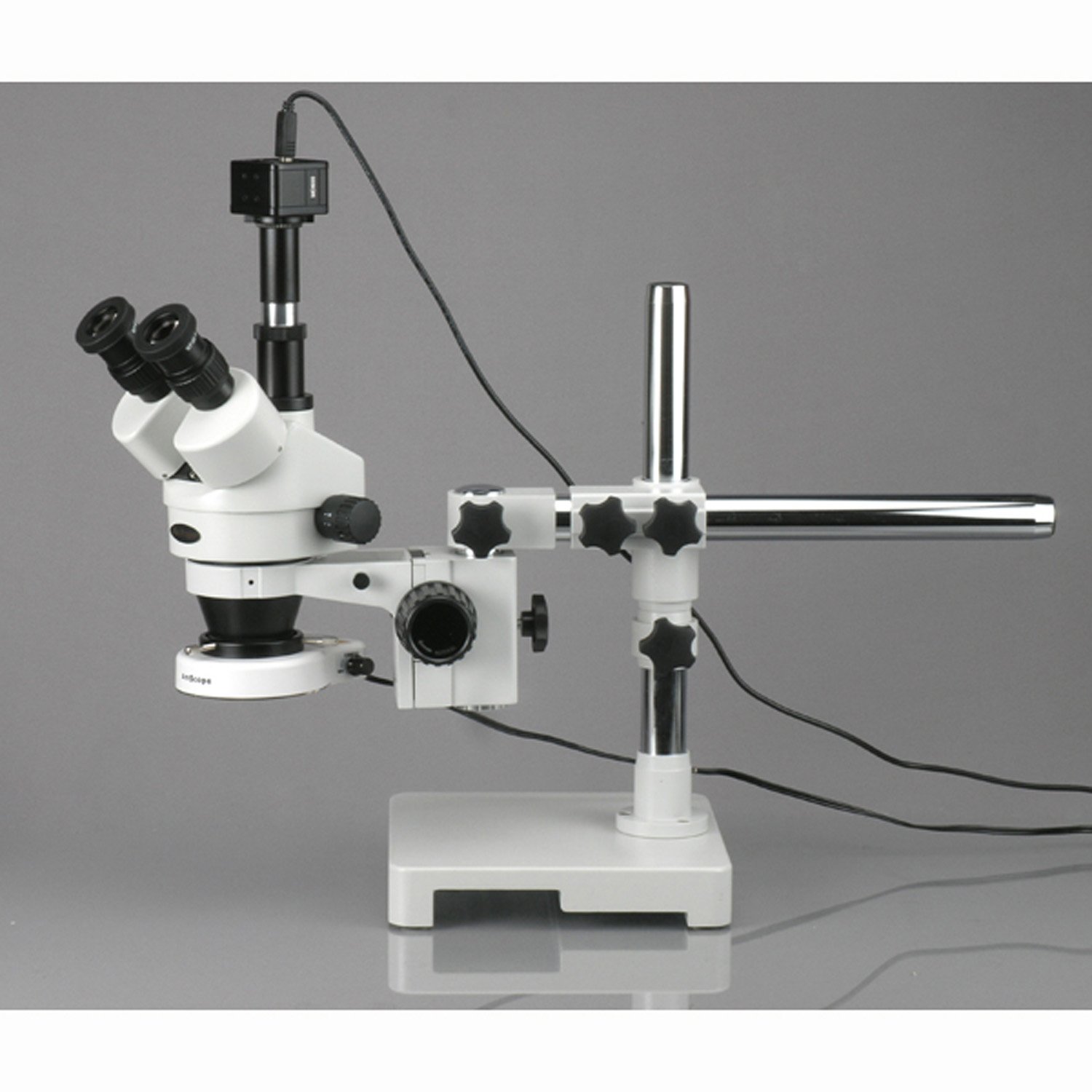 7X-90X Trinocular 80-LED Zoom Stereo Microscope on Boom Stand + 3MP USB Camera - Image 4