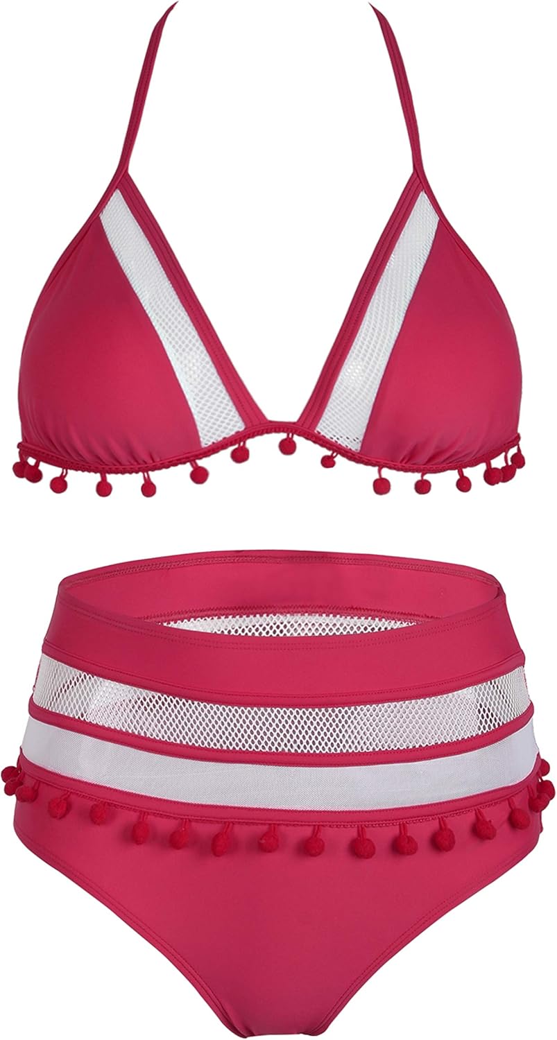 red bikini with white trim