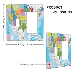 USA Map 2 Gang Single Toggle/Rocker Combination