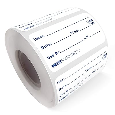 Dissolvable Food Labels for Canning, Jars, Pantry and Meal Containers (500 Per Roll) Washes Off in Seconds Like Magic - No Residue Stickers 1x2&quot; Freezer Microwave and Dishwasher Safe by MESS