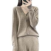 RUCPUW 100% Merino Wool Sweaters Women's Fall Winter Female Cardigan V-Neck Sexy Knitted Long Sleeves New Simple(015)
