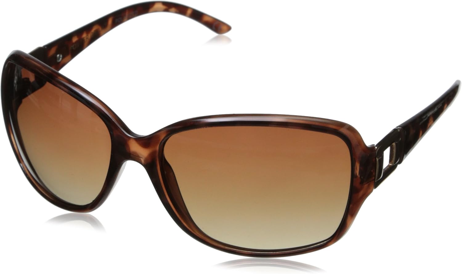Foster Grant Women's Poppet Polarized Rectangular Sunglasses, Tortoise/Brown, 61.2 mm