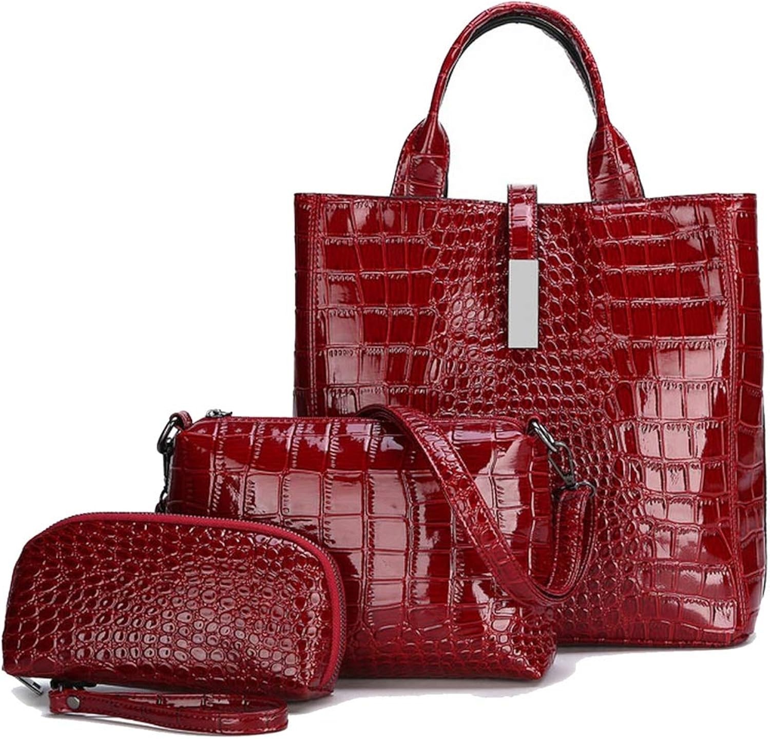 Crocodile Three Piece Composite Bag Handbag Fashion Large Capacity