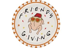 Arsemica Friendsgiving Paper Plates, 50 Count Disposable Thanksgiving Dinner Plates, Friendsgiving Party Decor Supplies, Funny Fall Autumn Turkey Thanksgiving Home Dinner Table Decorations, 9 inch