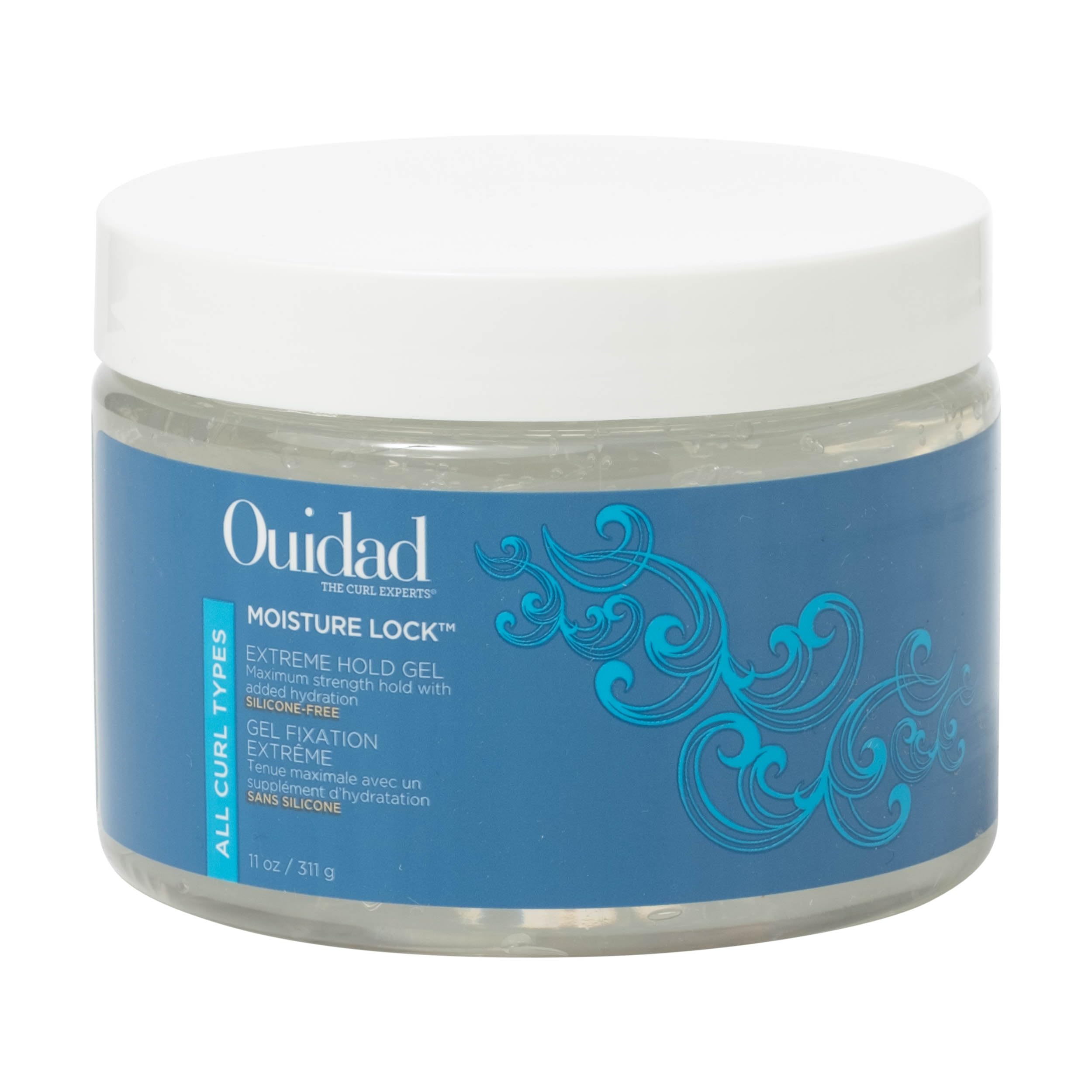 Ouidad Moisture Lock Extreme Hold Hair Gel – 11 oz, Maximum Hold Hair Gel for Women & Men, Infused with Aloe, Flaxseed Oil & Black Castor Seed Oil, Hydrating Non-Flaky Formula, All Curl Types
