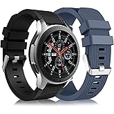 Lerobo for Galaxy Watch 3 45m Galaxy Watch 46mm Gear S3 Band | 22mm Sport Silicone Band for Men Women Compatible with Samsung Galaxy Watch/Gear S3 Frontier Classic, 2 Pack, Black/Blue Gray