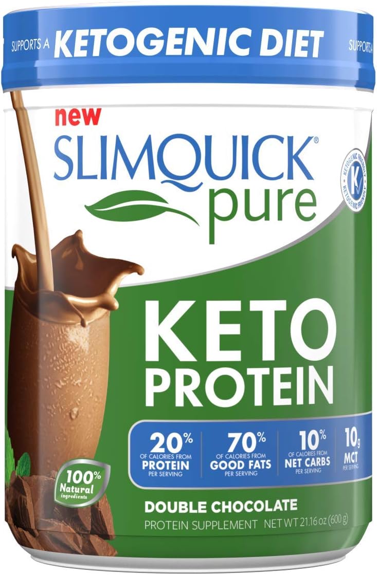 SLIMQUICK Pure Keto Protein, 600 g, Double Chocolate, 600 Gram