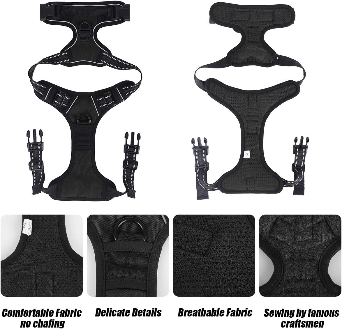 Belababy Dog Harness Small Medium Large No Pull, Adjustable Reflective Front Clip Dog Harness with Easy Control Handle - Image 4