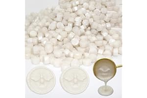 Andotopee 600pcs Pearl White Wax Seal Beads, Premium Pearlescent Sealing Wax Pellets for Stamp Seals, Wedding Invitation, Letter Envelope, Thanks Card, Scrapbook DIY & Bridal Crafts