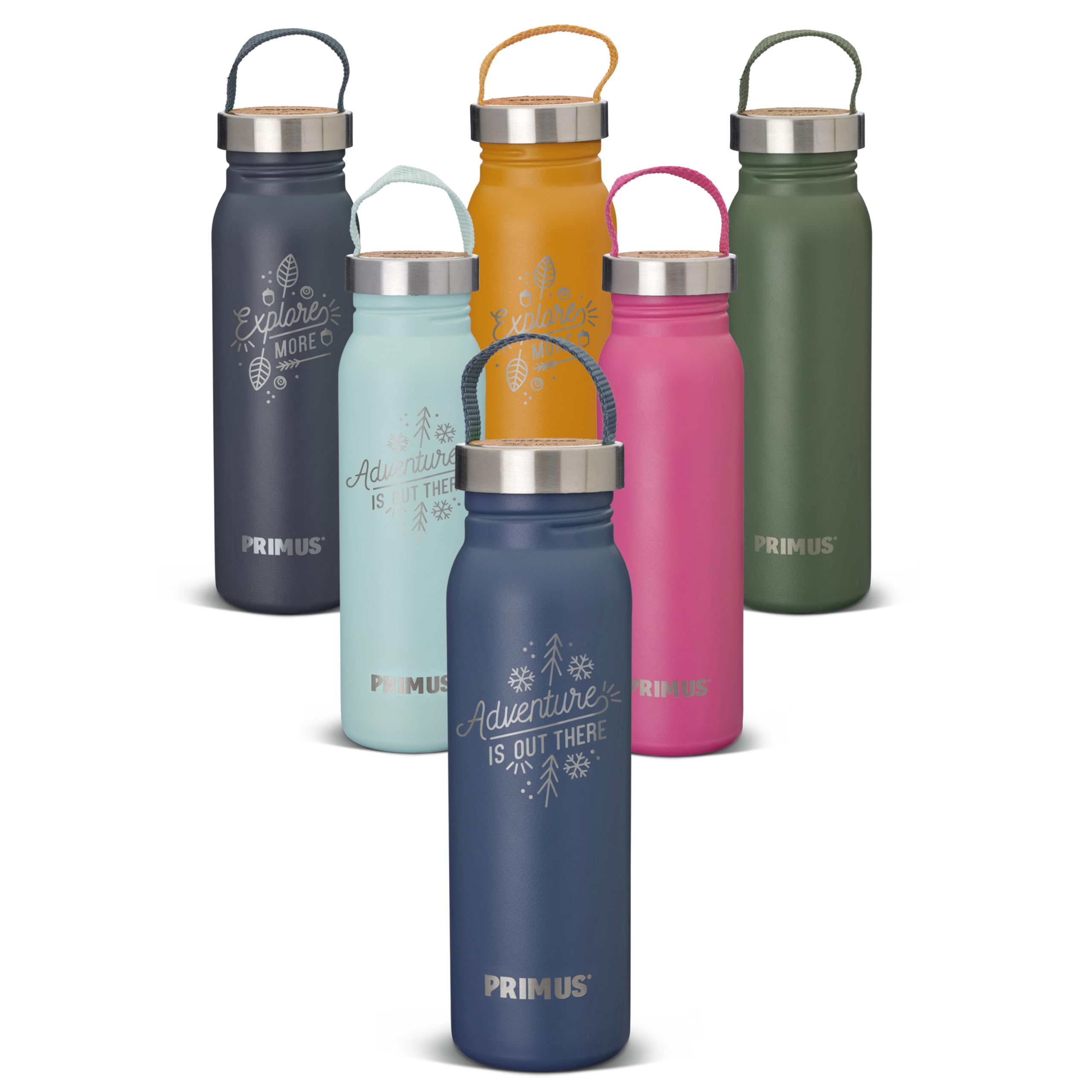 Primus Stainless Steel Water Bottle - Klunken 700ml Single Wall Non-Insulated Non Leak Water Bottle - Metal Water Bottle Stainless Steel - Easy to Clean