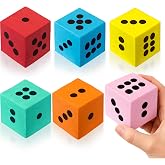 6PCS 2.4in 6 Colors Foam Dice Set Cubes Dices with Number Dots for | Cubes with Number Dotx,Classroom Educational Entertainment,Party Favor Birthday Gifts,Math Teaching Party Supplie,Great Gift